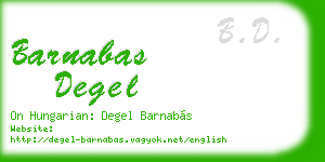 barnabas degel business card